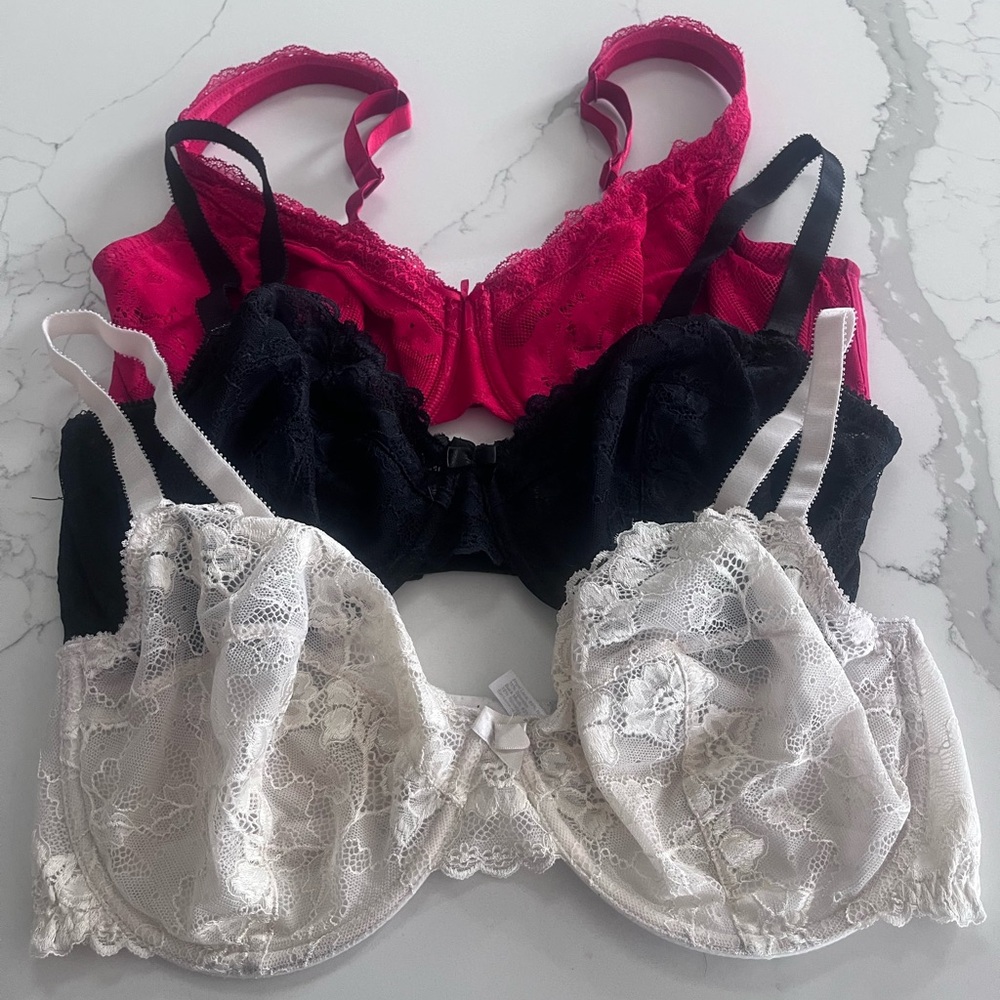 Lace Bra Bundle- Black, White, Red